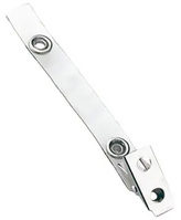 Clear vinyl strap clip with 2-hole NPS clip