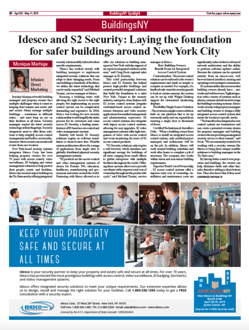 Idesco and S2 Security: Laying the foundation for safer buildings around New York City