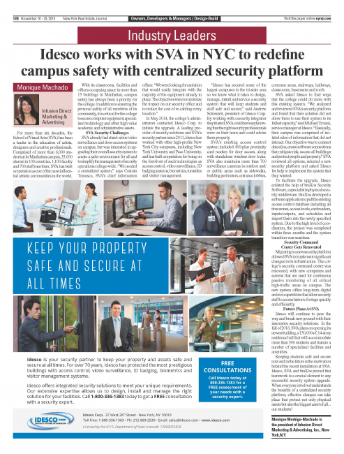 Idesco works with SVA in NYC to redefine campus safety with centralized security platform