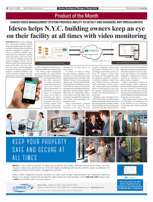 Idesco helps N.Y.C. building owners keep an eye on their facility at all times with video monitoring