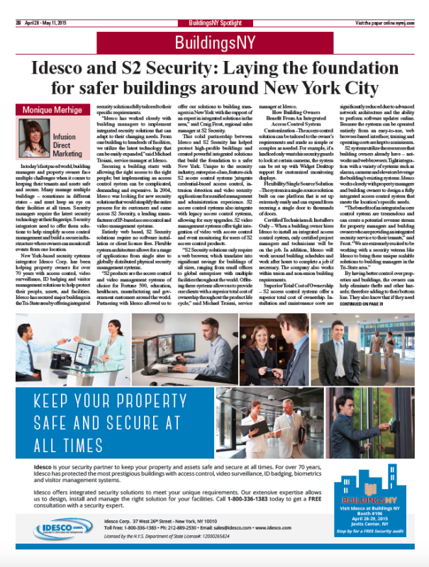 Idesco and S2 Security: Laying the foundation for safer buildings around New York City