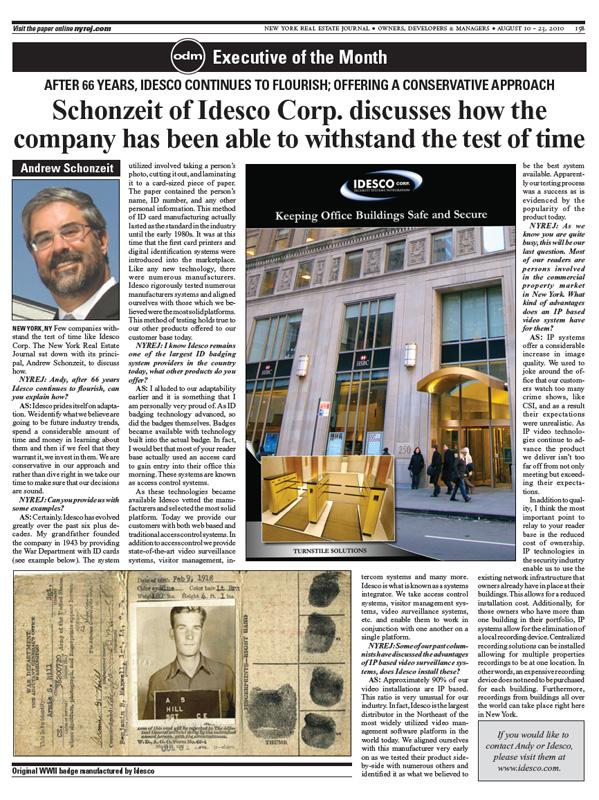 Schonzeit of Idesco Corp.  discusses how the   company has been able to withstand the test of time