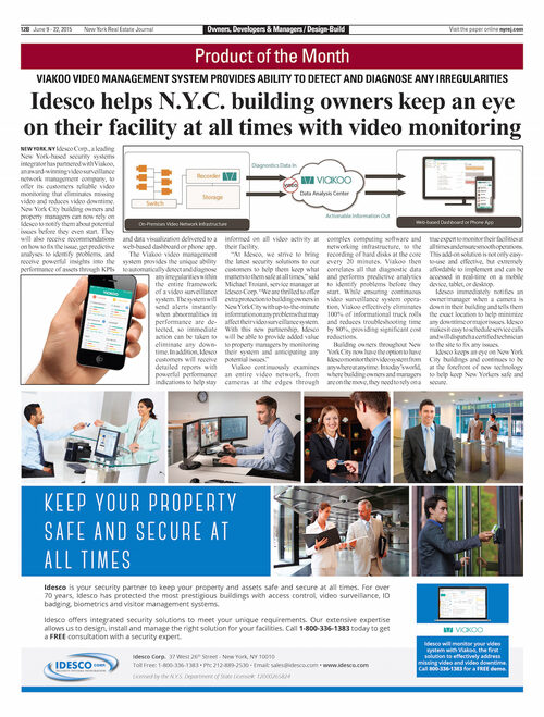 Idesco helps N.Y.C. building owners keep an eye on their facility at all times with video monitoring