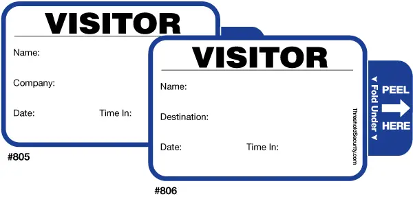 Tab-expiring visitor badge sign-in book
