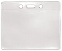 Clear Vinyl Badge Holder with Slot and Chain Holes