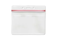 Clear Vinyl Horizontal/Vertical Badge Holder with Resealable Top