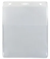 Vinyl Vertical Credential Wallet with Slot and Chain Holes