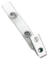 Clear Vinyl Strap Clip with 2-Hole NPS Clip, Large Snaps