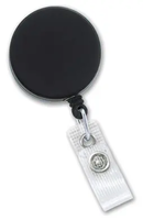 Black /Chrome Heavy-Duty badge Reel with Nylon Cord Reinforced Vinyl Strap & Belt Clip
