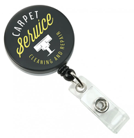 Black /Chrome Heavy Duty Badge Reel with Nylon Cord Clear Vinyl Strap & Belt Clip