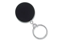 Black /Chrome Heavy Duty Badge Reel with Link Chain Split Ring & Belt Clip