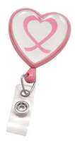 Heart-Shaped Badge Reel with Domed Awareness Label