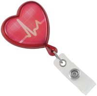 Translucent Red EKG Themed Heart Shaped Reel