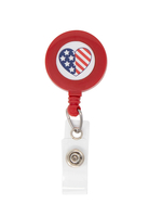 Round Patriotic Heart Shaped Badge Reel