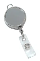 Metallic Badge Reel with Clear Vinyl Strap & Belt Clip