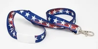 Patriotic Lanyard - USA FLAG Stars on Blue Background 5/8
