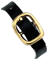 Black Genuine Leather Luggage Strap