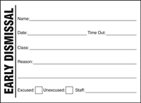 Early Dismissal Slip (Pack of 5)