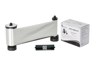 IDP SMART-30 & SMART-50 MS Resin Metallic Silver Ribbon with Cleaning Roller - 1200 cards/roll