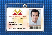 Premium Vinyl Horizontal Clip-on Badge Holder, 3.25