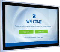 Workplace Visitor Management wall mounted kiosk. Includes software license, touchscreen and wall mount
