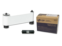 IDP W Resin white ribbon with the disposable cleaning roller - 1200 cards/roll
