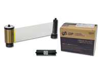 IDP YMCFKO Full-color and UV panel ribbon with cleaning roller - 200 cards/roll