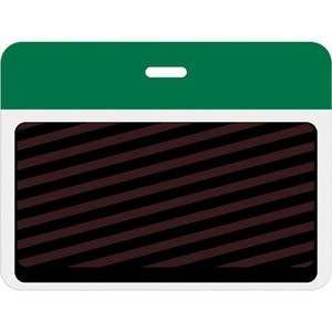 Large Slotted Expiring Badge Back with Printed Green Bar