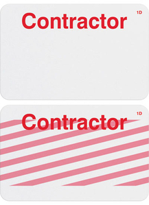 1 7/8 X 2 7/8" Manual ONEstep Adhesive Expiring TIMEbadge (1-Day ) - "CONTRACTOR"