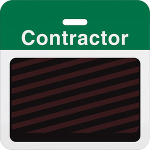 Slotted Expiring Badge Back with Printed Green "CONTRACTOR" Bar