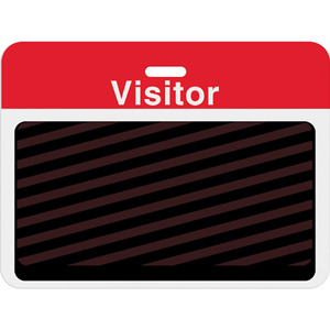 Slotted Expiring Badge Back with Printed Red "VISITOR" Bar