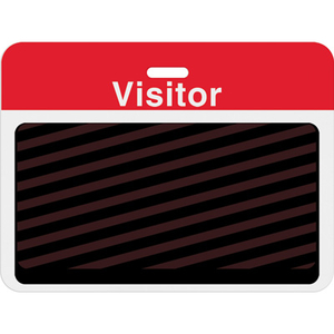 Slotted Expiring Badge Back with Printed Red "VISITOR" Bar