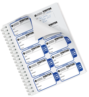 Visitor sign-in books for accountable reception desks.