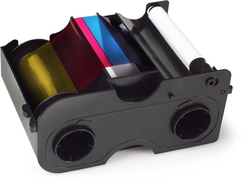 Fargo DTC4250e, DTC4000 EZ YMCFKO Full-color ribbon with resin black, fluorescing and clear overlay panel - 200 images