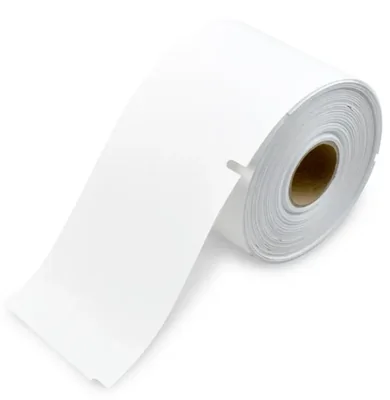 Adhesive Name Badge Label with Clip Hole - DYMO 30857 Compatible - Blank White