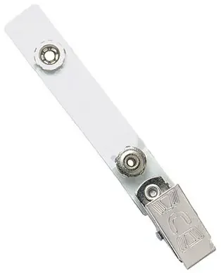 Clear Vinyl Strap Clip with Permanent Snap & Embossed NPS 