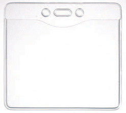 Clear plastic badge or name tag holders with clips