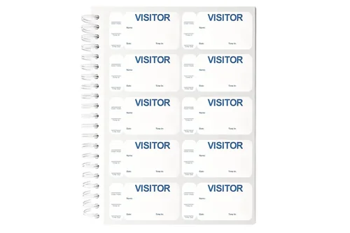 TEMPbadge® Non-Expiring Visitor Badge & Log Book (500 badges)
