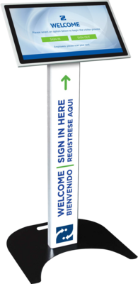Savance Workplace Visitor Management free-standing podium kiosk