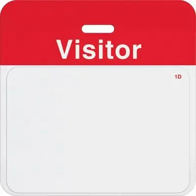 1-Day Expiring Badge Front (Handwritten) and Slotted Expiring Badge Back with Printed Red 